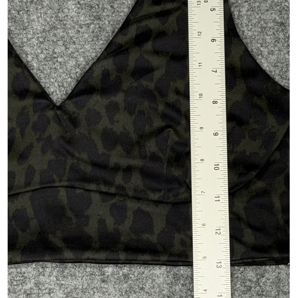 Victoria's Secret Sports Bra Large Green Leopard Print Cutout V-Neck Yoga - Picture 4 of 5